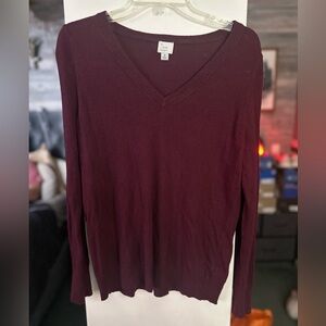 🎁 a new day burgundy maroon vneck sweater